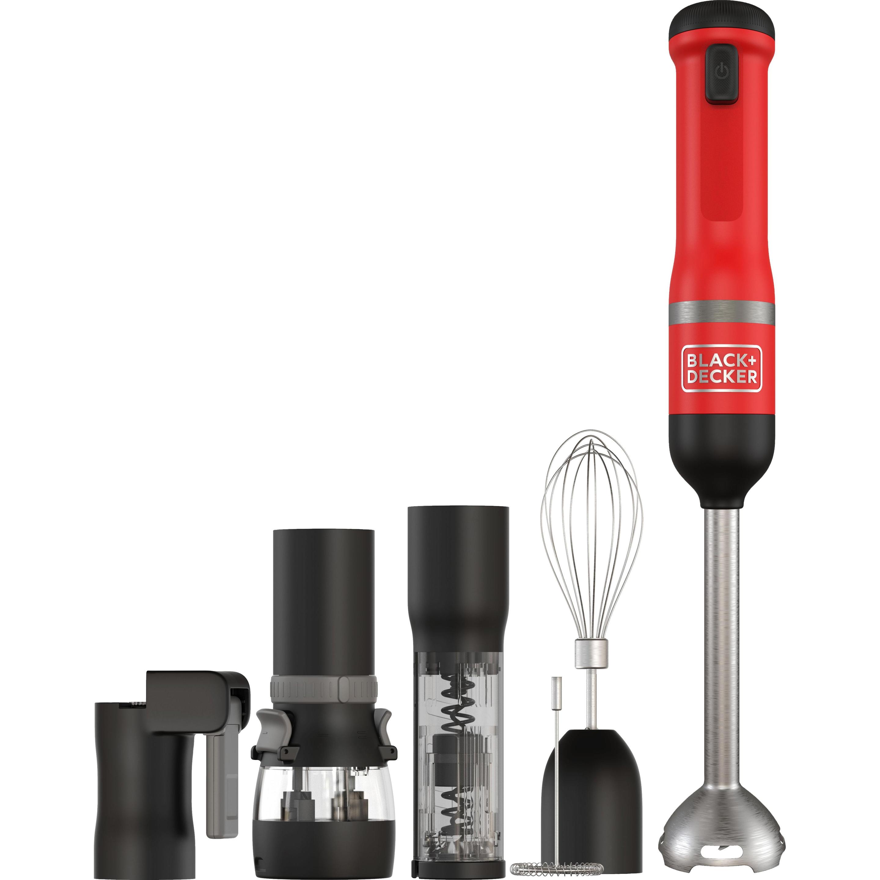 Black & Decker Stabmixer BCKM1016KSR-QW Rot, 7-teilig, Stabmixer, Rot