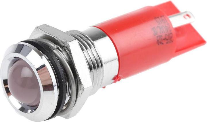 Image du produit RS PRO LED rouge 14 mm chrome satinée brillante