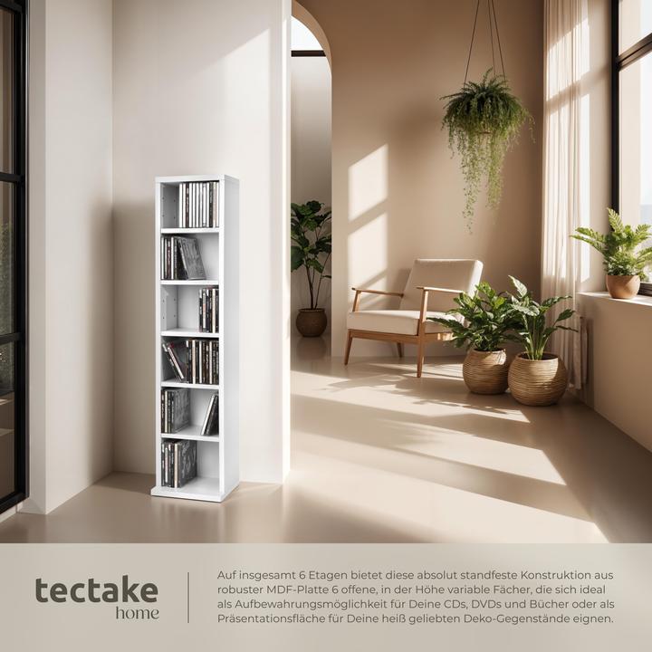 Actual product image tectake CD Stand Shelf (21 x 20 x 90 cm)
