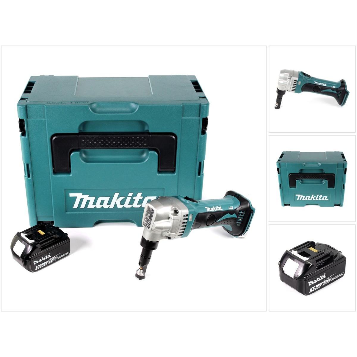 Makita, Cesoia elettrica per lamiera, DJN 161 F1J Roditrice a batteria 18V in valigetta Makpac + 1x Batteria BL1830 3,0Ah - senza c