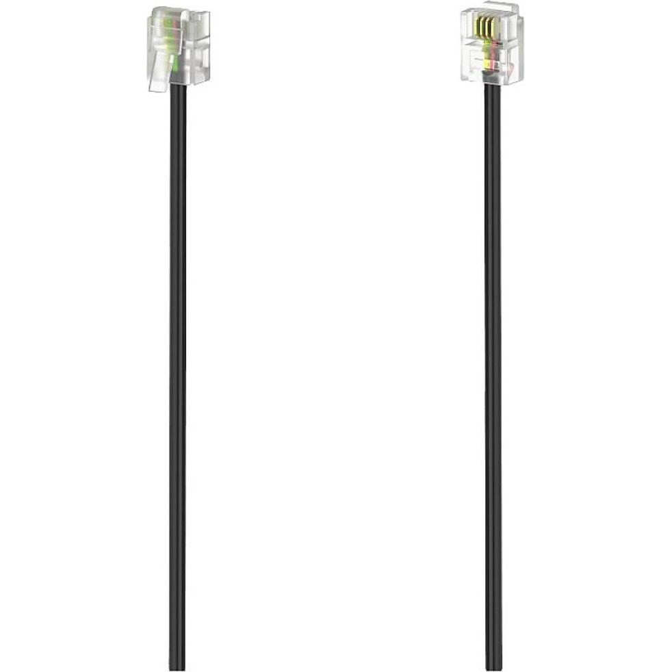 Hama Modularkabel, Stecker 6p4c - Stecker 6p4c, 6 m, Schwarz, Telefon Zubehör