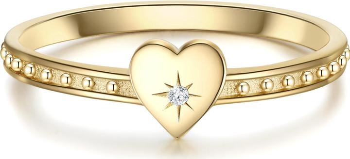 Actual product image Glanzstücke München Ladies Heart Sterling Silver Cubic Zirconia Yellow Gold - 15806 (60, 925 Silver)