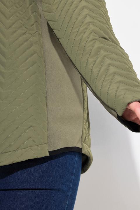 Produktbild Ulla Popken Steppjacke, Strickeinsätze, Stehkragen, Zipptaschen (42, 44)