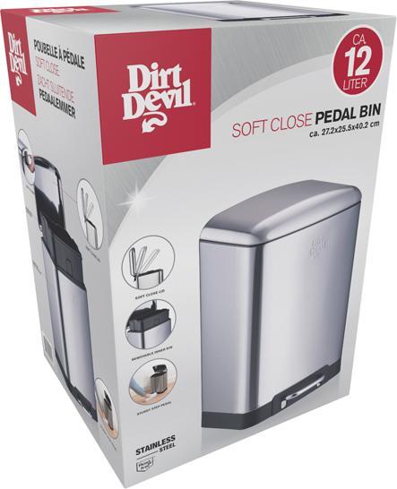 Produktbild Dirt Devil Pedal bin 12L 2pc soft close (12 l)