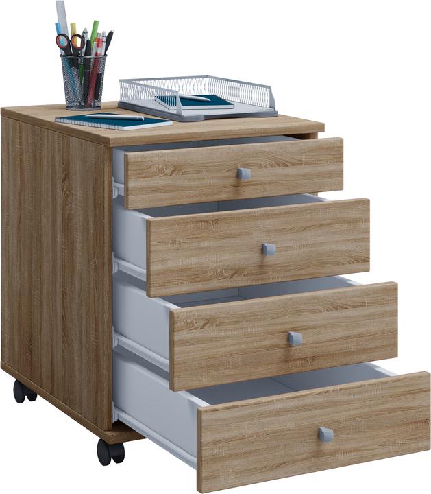 Image du produit VCM Armoire de bureau en bois Caisson à roulettes Lona avec tiroir (42 x 50 x 57 cm)