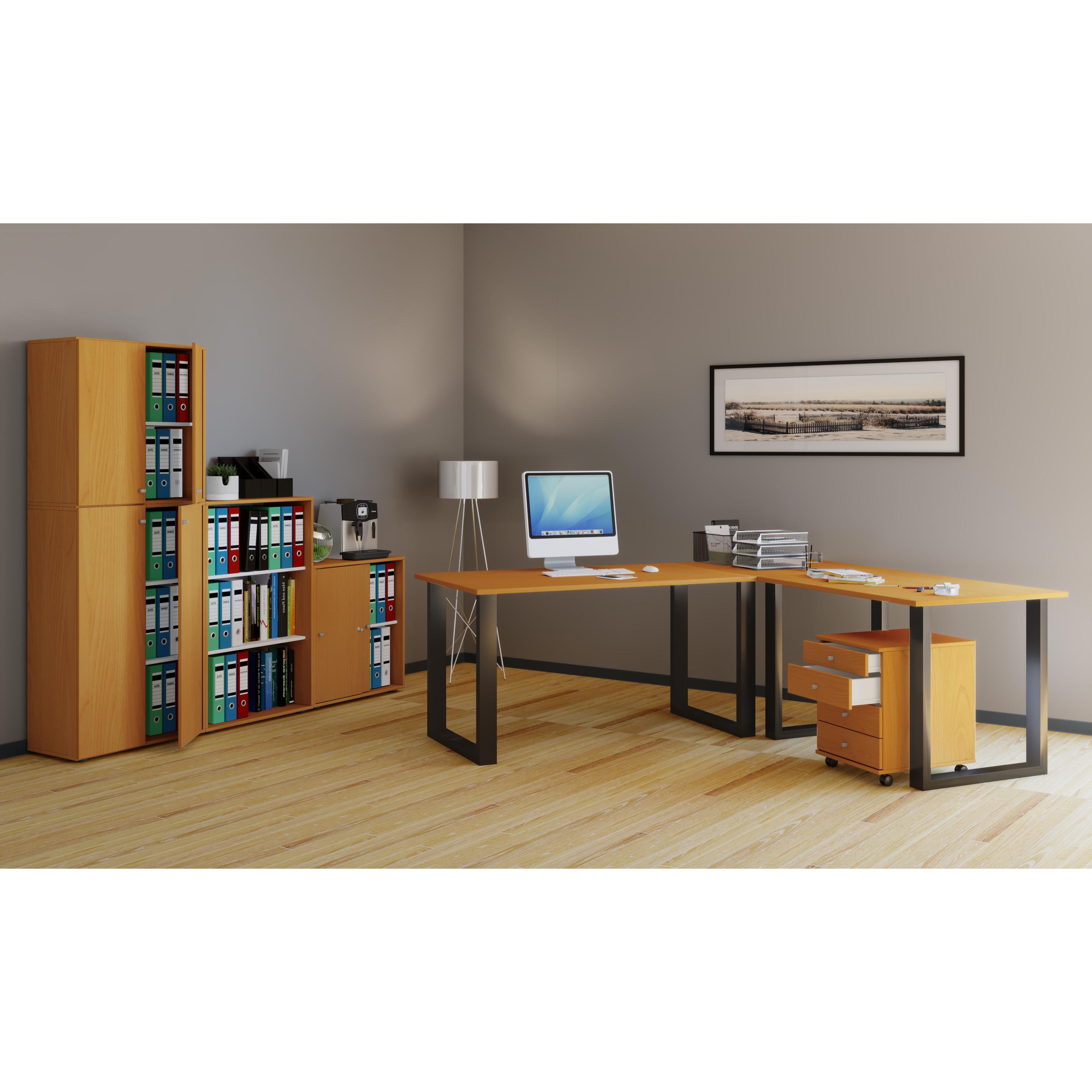 Thumbnail - VCM, Schreibtisch, Büromöbel Eckschreibtisch Lona Tiefe 50 cm U Alu Schwarz (130 x 130 x 50 cm)