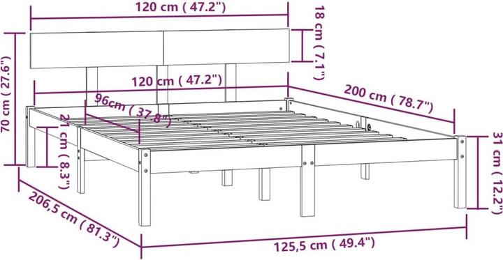 Image du produit vidaXL Bettrahmen (120 x 200 cm)
