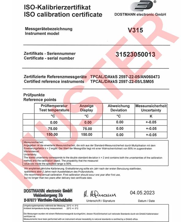 Nutritional values and ingredients TFA V315 Precision thermometer