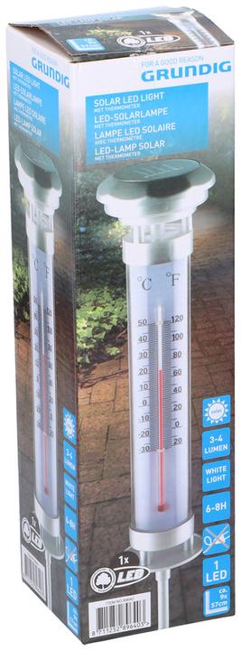 Produktbild Grundig Solarlampe mit LED Thermometer (4 lm)