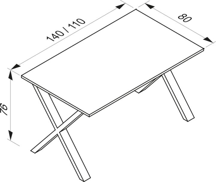 Actual product image VCM Premium Office Furniture Desk Lona X White (110 x 80 x 76 cm)
