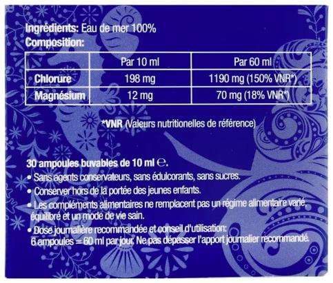Nutritional values and ingredients Quinton Hypertonic (30 Piece, Ampoule, 530 g)
