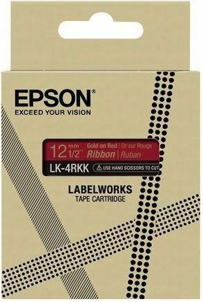 Actual product image Epson Label Cassette Lk-4rkk (1.20 cm, Gold, Red)