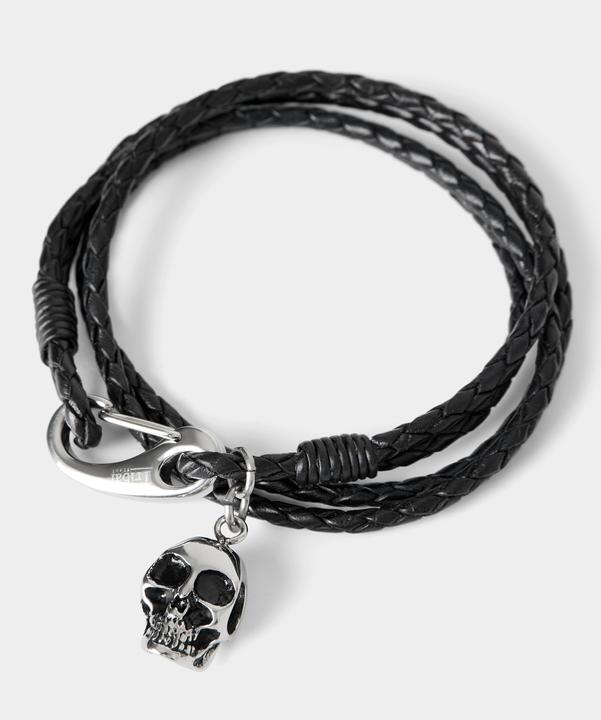 Immagine prodotto Joe Browns Leather Braided Skull Bracelet (Acciaio inossidabile, Cuoio)