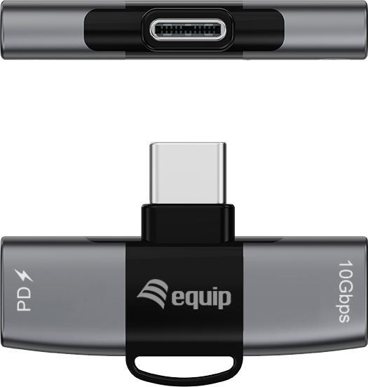 Produktbild equip Adapter USB C -> 2xUSB-C OTG Adapter 20V/5A 100W PD si (USB Typ-C)