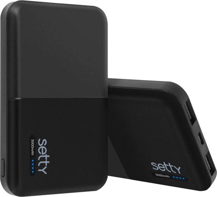 Produktbild Setty 5000mAh Powerbank mit 2x 1A USB Anschlüssen (5000 mAh)