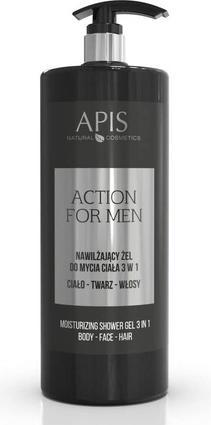 Produktbild Apis Natural Cosmetics Action For Men 3in1 nawilżający żel do mycia ciała twarzy i włosów 1000ml (1000 ml)