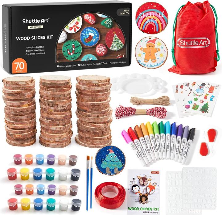 Shuttle Art 123-teiliges Holzscheiben-Set zum Basteln