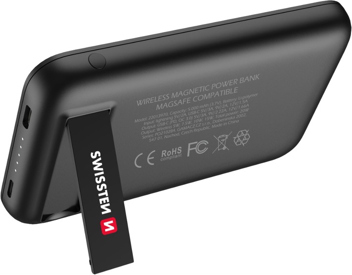 Produktbild Swissten Magnetic Wireless Power Bank (5000 mAh, 20 W, 18.50 Wh)