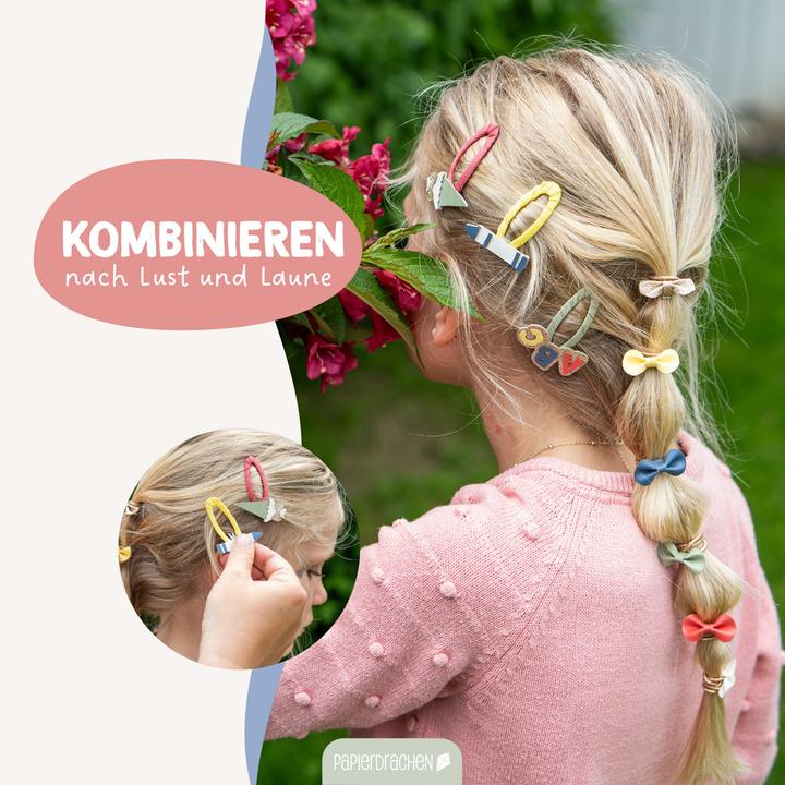 Actual product image Papierdrachen Haar-Accessoires Set Schule Pastell - Set 13