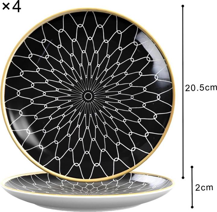 Produktbild Intirilife 4x Porzellan Teller 20.5 cm (4x, 20.50 cm)