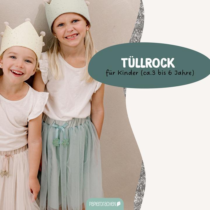 Produktbild Papierdrachen Tüll Rock mit Glitzer – mint (98, 104, 110, 116)