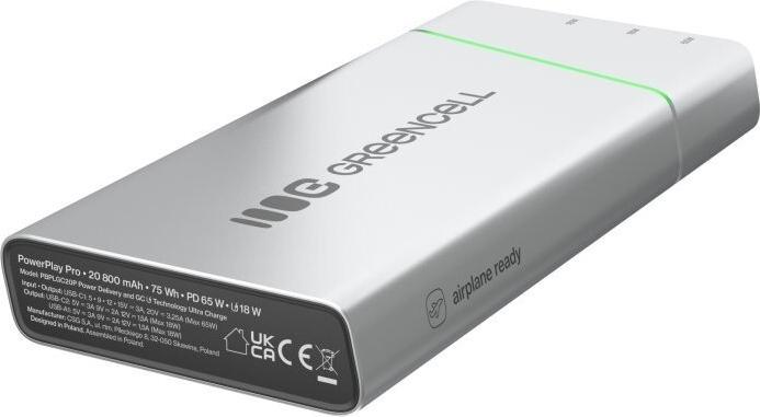 Produktbild GreenCell Power bank Green cell Enerģijas krātuve Green cell PowerPlayPro 20800mAh 65W (20800 mAh)