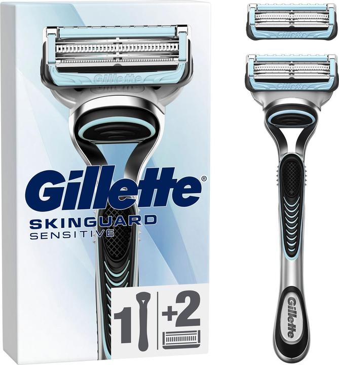 Actual product image Gillette Skinguard Sensitive Razor Handle + 2 blades