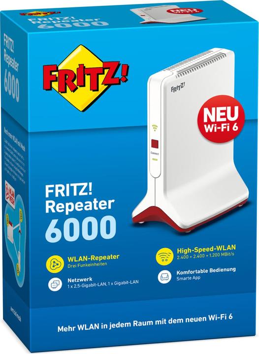 Productafbeelding AVM FRITZ!.Repeater 6000 WLAN Mesh (2400 Mbit/s, 1200 Mbit/s)