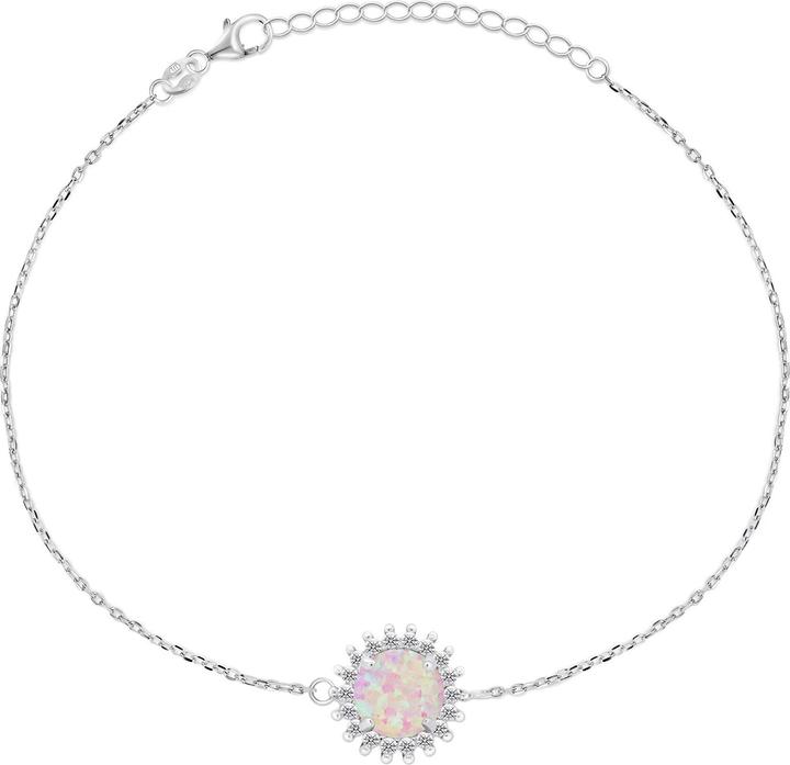 Actual product image Brilio Silver - Charming bracelet with synthetic opal BRC37WP (Silver)