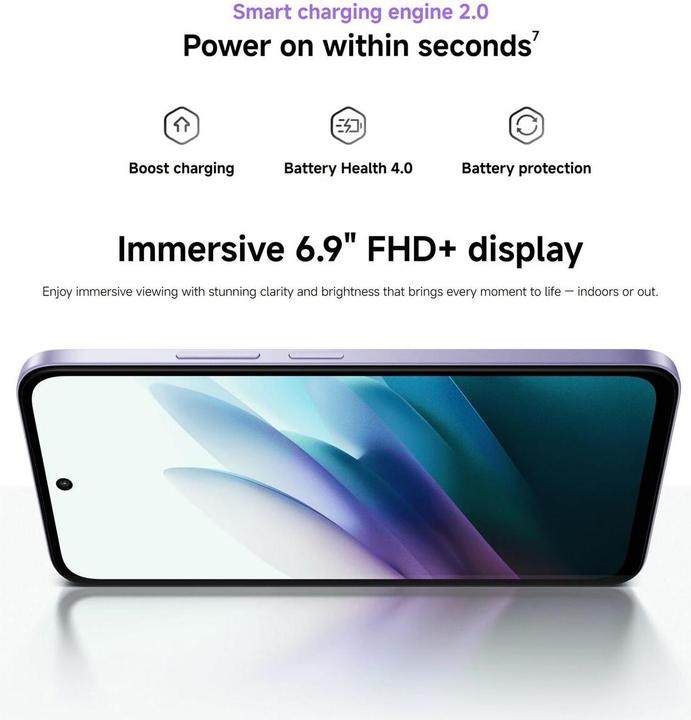 Image du produit Xiaomi Redmi 15 4G (128 Go, Sandy Purple, 6.90", Double SIM hybride, 4G)