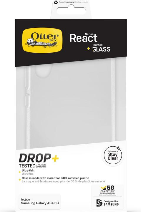 Produktbild OtterBox React + Glass Bundle - Kit (Samsung Galaxy A34 5G)