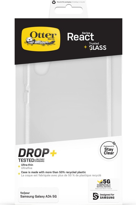 Actual product image OtterBox React + Glass Bundle - Kit (Samsung Galaxy A34 5G)
