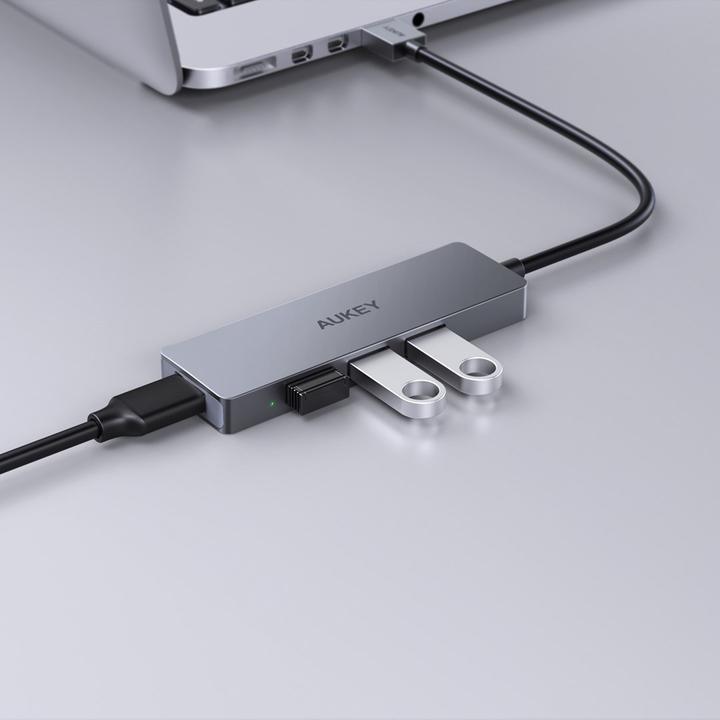 Immagine prodotto Aukey CB-H36 HUB in alluminio USB-A | Ultra Slim | 4in1 | 4xUSB 3.0 | 5Gbps (USB-A, 4 porte)
