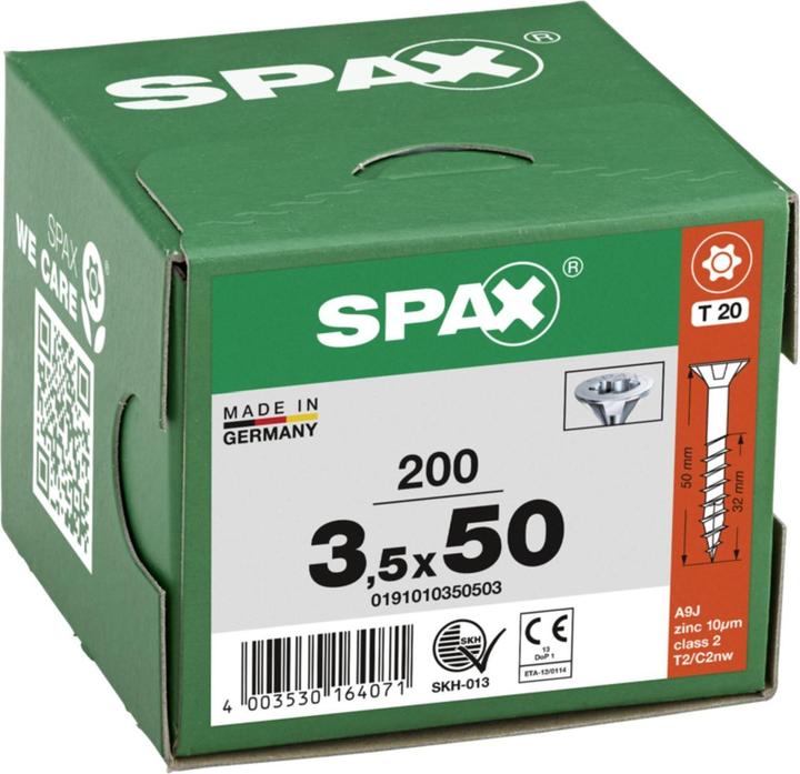 Actual product image Spax Senkmultikopf T-Star Plus T20 Teilgewinde Wirox (200 Screws per piece, 3.5 x 50 mm)
