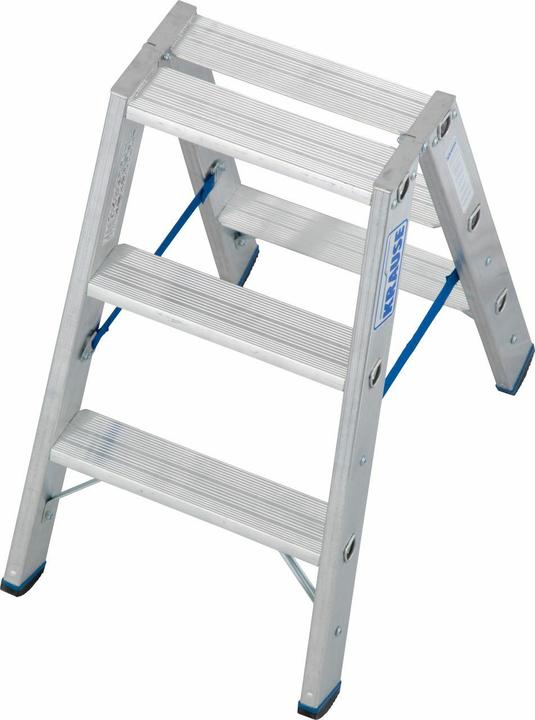 Image du produit Krause Escabeau double à marches en aluminium, sans roulettes (Échafaudages, 80 cm)