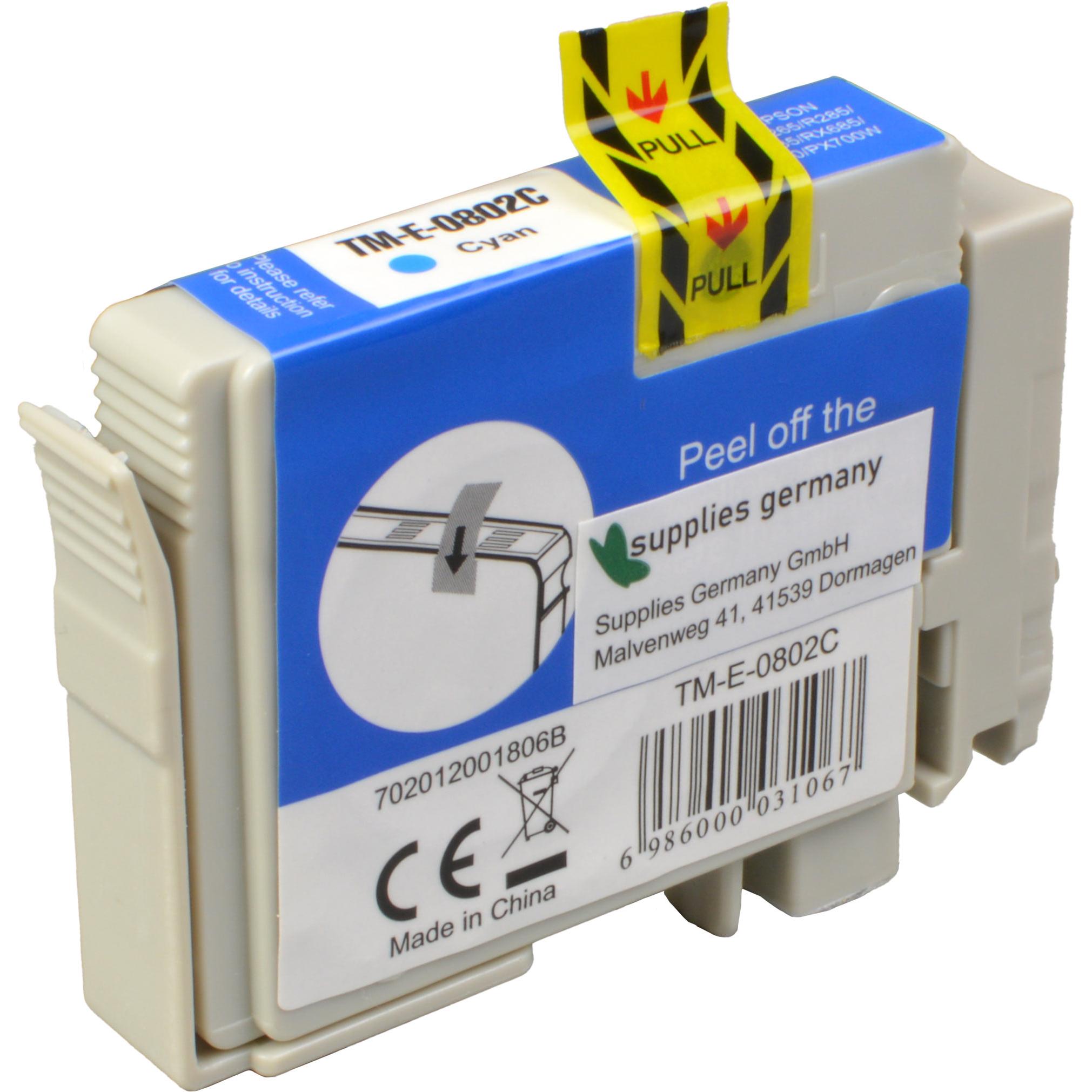 Ampertec, Druckerpatrone, Tinte ersetzt Epson C13T08024010 cyan (C)