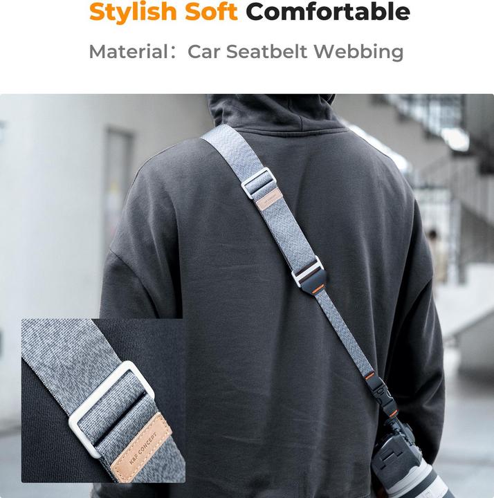 Actual product image K&F Concept 45mm WidthNeck Strap Urban Wander 03 (Grey) (Neck belt)