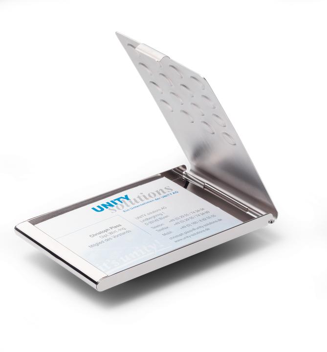 Produktbild Durable Visitenkartenetui Business Card Box Chrome (95 x 58 mm)