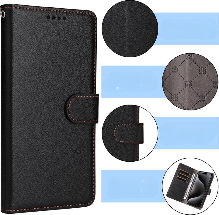 Actual product image Cover-Discount Galaxy S25 FE - Lederoptik-Hülle mit strukturierter Oberfläche (Samsung Galaxy S25 FE)