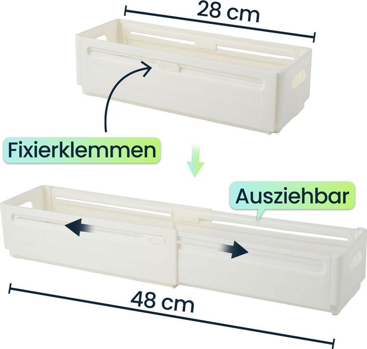 Produktbild Ideoon 6er-Set Küchenschrank-Organizer Ausziehbar (28-48 cm), weiss