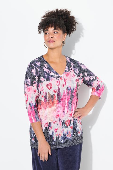 Produktbild Miamoda T-Shirt, Batikmuster mit Herzen und Glitzer (52)