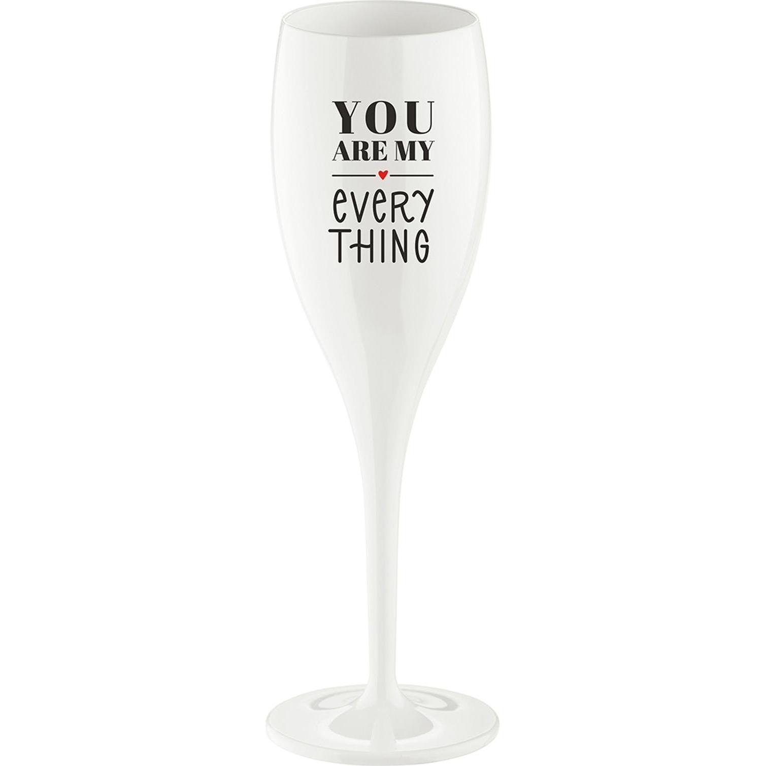 Koziol Sektglas Superglas You are my everything 100 ml, 1 Stk, Weingläser, Weiss