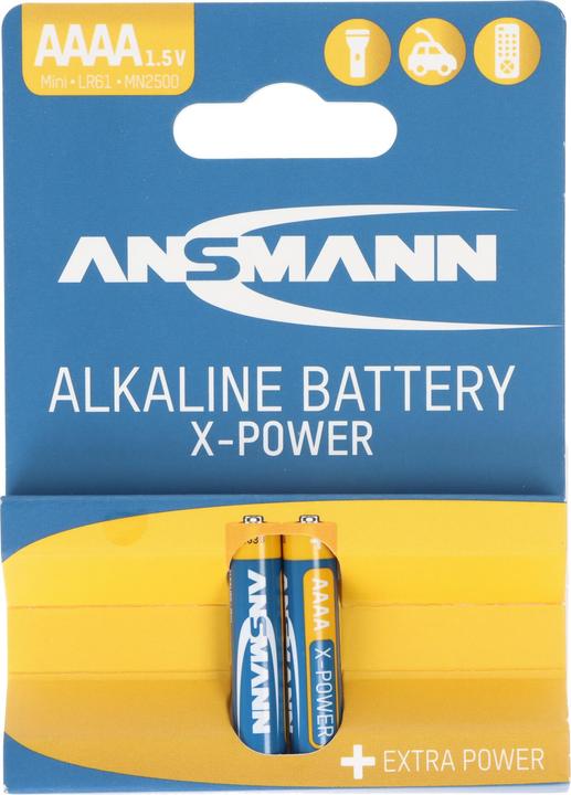 Produktbild Ansmann AAAA Alkaline Batterie LR61 AAAA 41,5 x 8,3mm im 2er Pack (2 Stk., AAA)