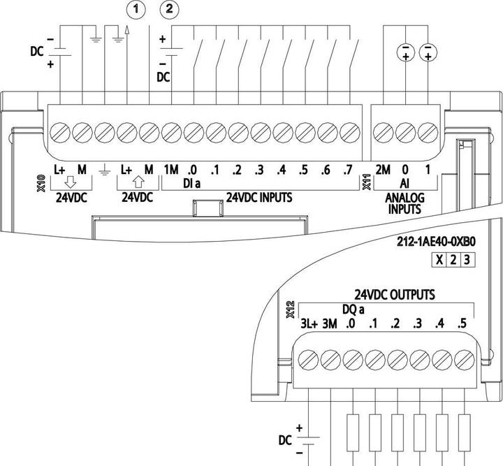Produktbild Siemens SIMATIC S7-1200 CPU 1212C, DC/DC/DC