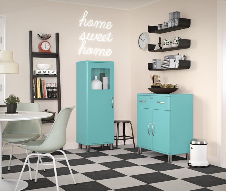 Actual product image tenzo Malibu half cabinet metal/wooden material 50x41x143 cm (50 x 41 x 143 cm)