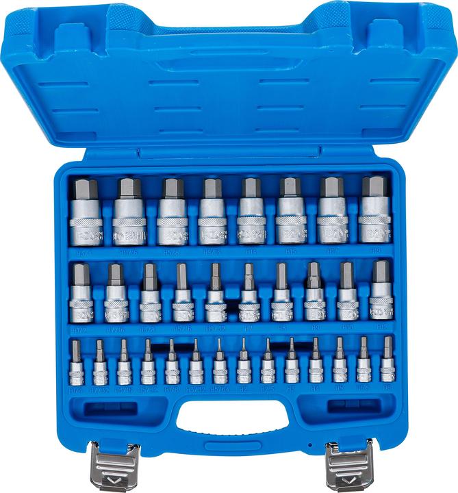 BGS Jeu de douilles à embout | entraînement carré 6.3 mm (1/4") / 10 mm (3/8") / 12.5 mm (1/2") | (Clé Allen)