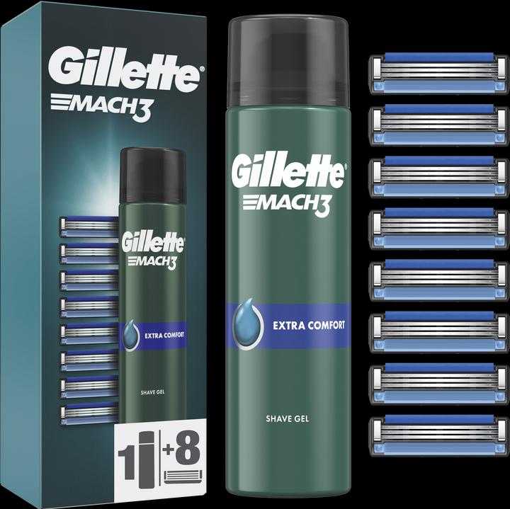 Image du produit Gillette Venus Gillette - Replacement heads Gillette Mach3 8 pcs + Extra Comfort shaving gel (Shave Gel) 200 ml (8 x)