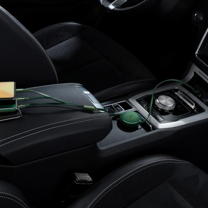 Actual product image Baseus Bright Mirror 2 Retractable Cable 3in1 Type A USB - Micro USB + Lightning + USB Type C 66W, 1 (1.10 m, USB 3.0, 66 W)