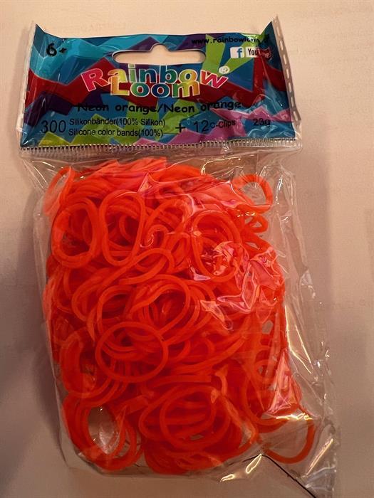 Produktbild Rainbow Loom Silikonbänder neon orange (300 Stk.)