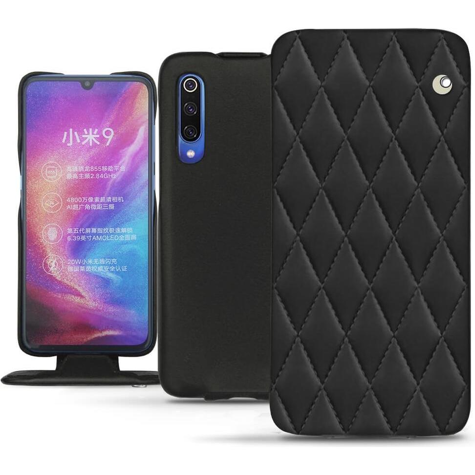 Noreve Lederschutzhülle vertikal (Xiaomi Mi 9), Smartphone Hülle, Schwarz